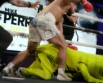 Video: Mike Perry attacks Jake Paul’s mascot at Paul vs. Perry open workouts