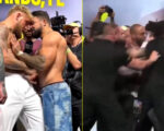 ‘Face first’ – Jake Paul shoves Mike Perry as final face-off descends into chaos with security pulling pair apart