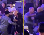 Boxing fan knocked out cold in brutal crowd fight with ‘best punch of the night’ before main event even started